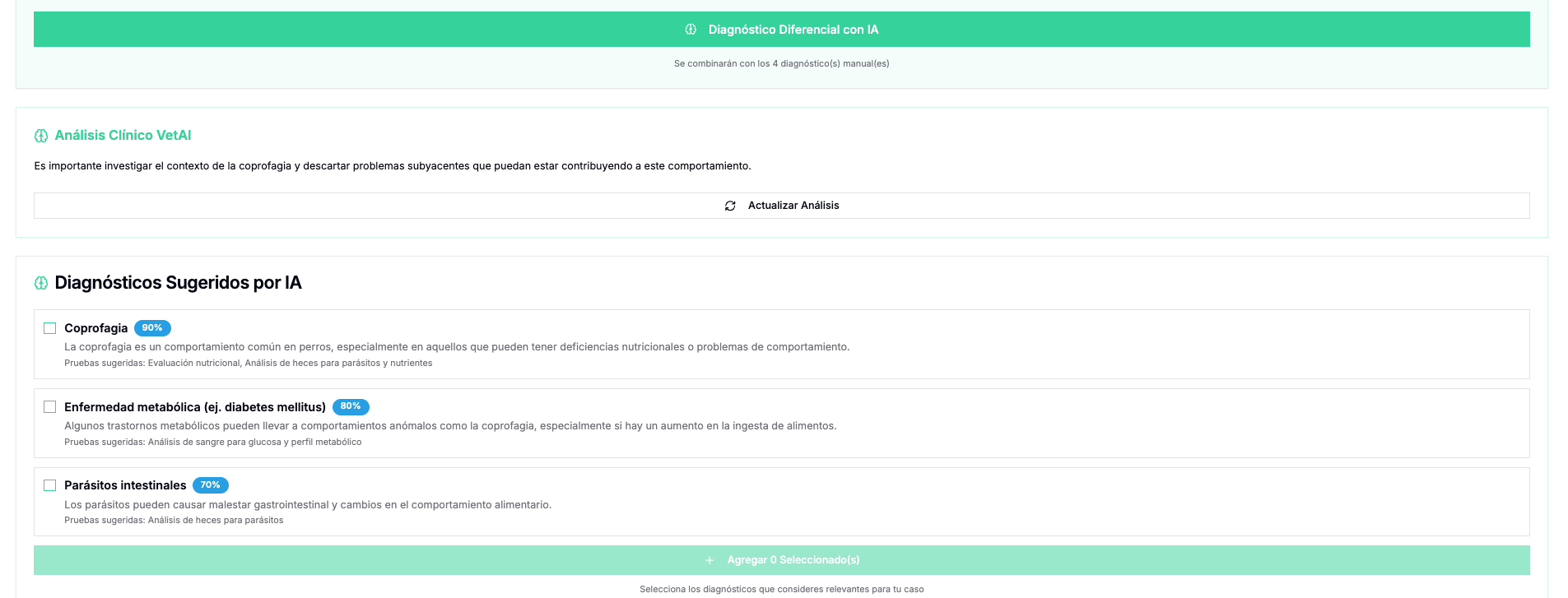 Diagnóstico diferencial con IA de Veta-i